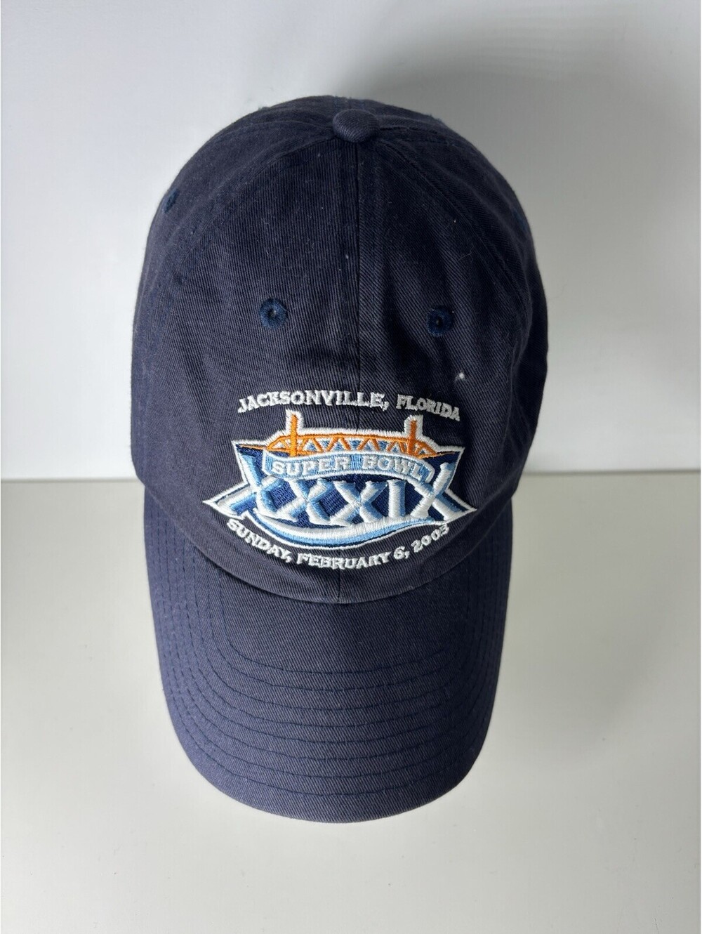 Super Bowl XXXIX 39 NFL Hat 2005 Patriots vs Eagles Adjustable  Blue